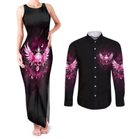 Karma Fairy Skull - In My Next Life Couples Matching Tank Maxi Dress and Long Sleeve Button Shirt - Wonder Print Shop