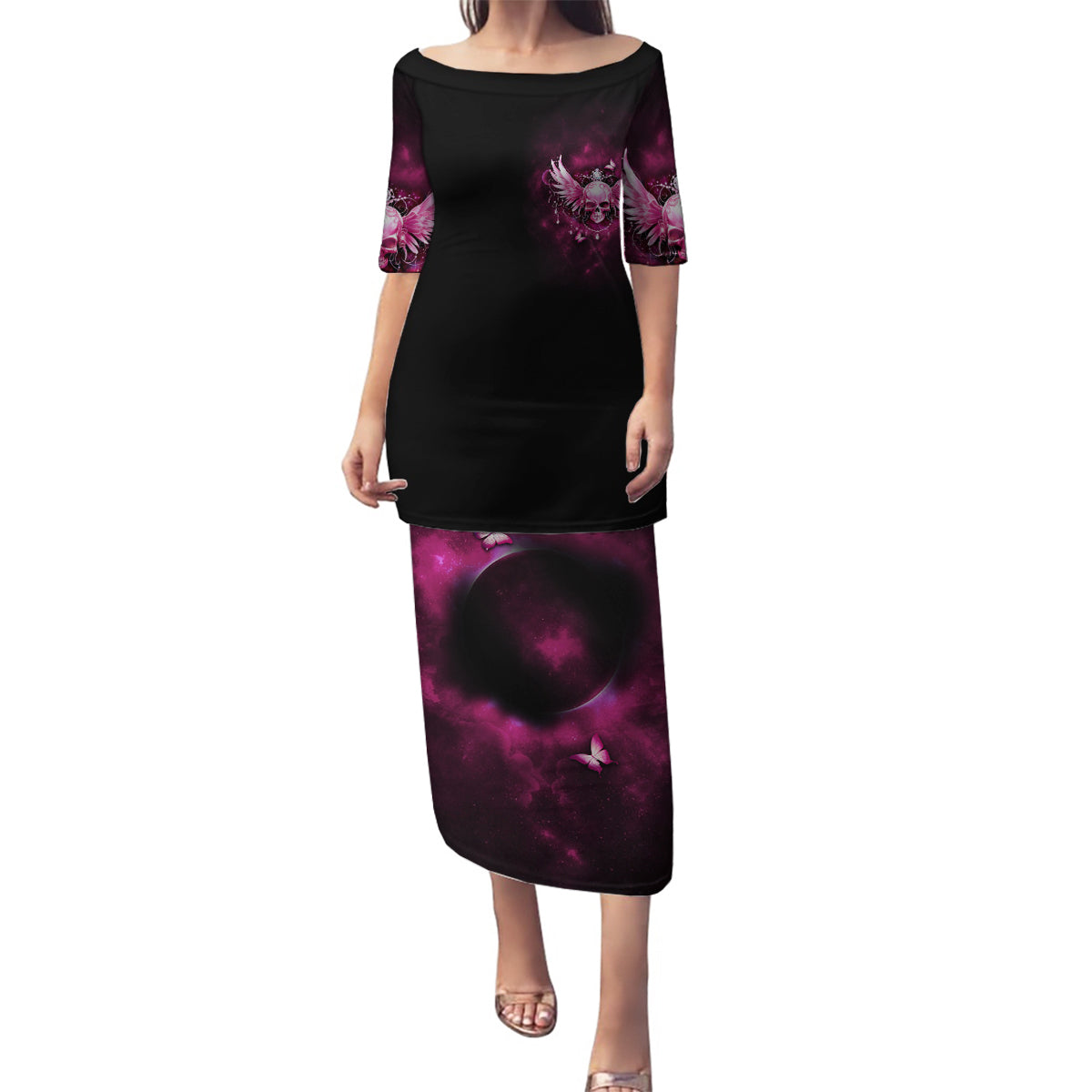 Karma Fairy Skull - In My Next Life Family Matching Puletasi Dress and Hawaiian Shirt - Wonder Print Shop