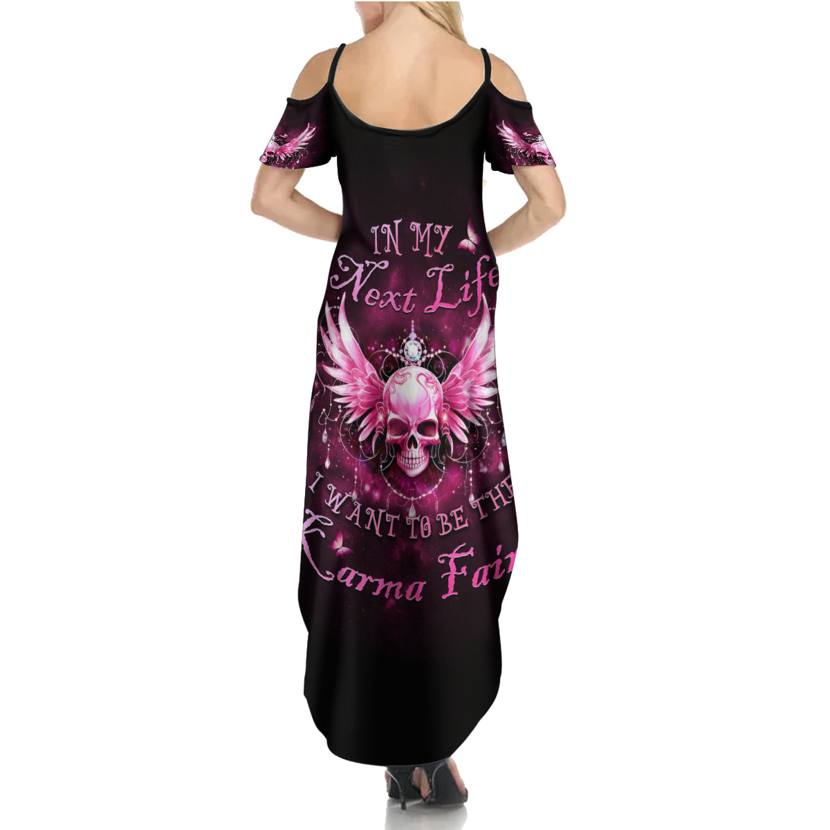 Karma Fairy Skull - In My Next Life Family Matching Summer Maxi Dress and Hawaiian Shirt - Wonder Print Shop