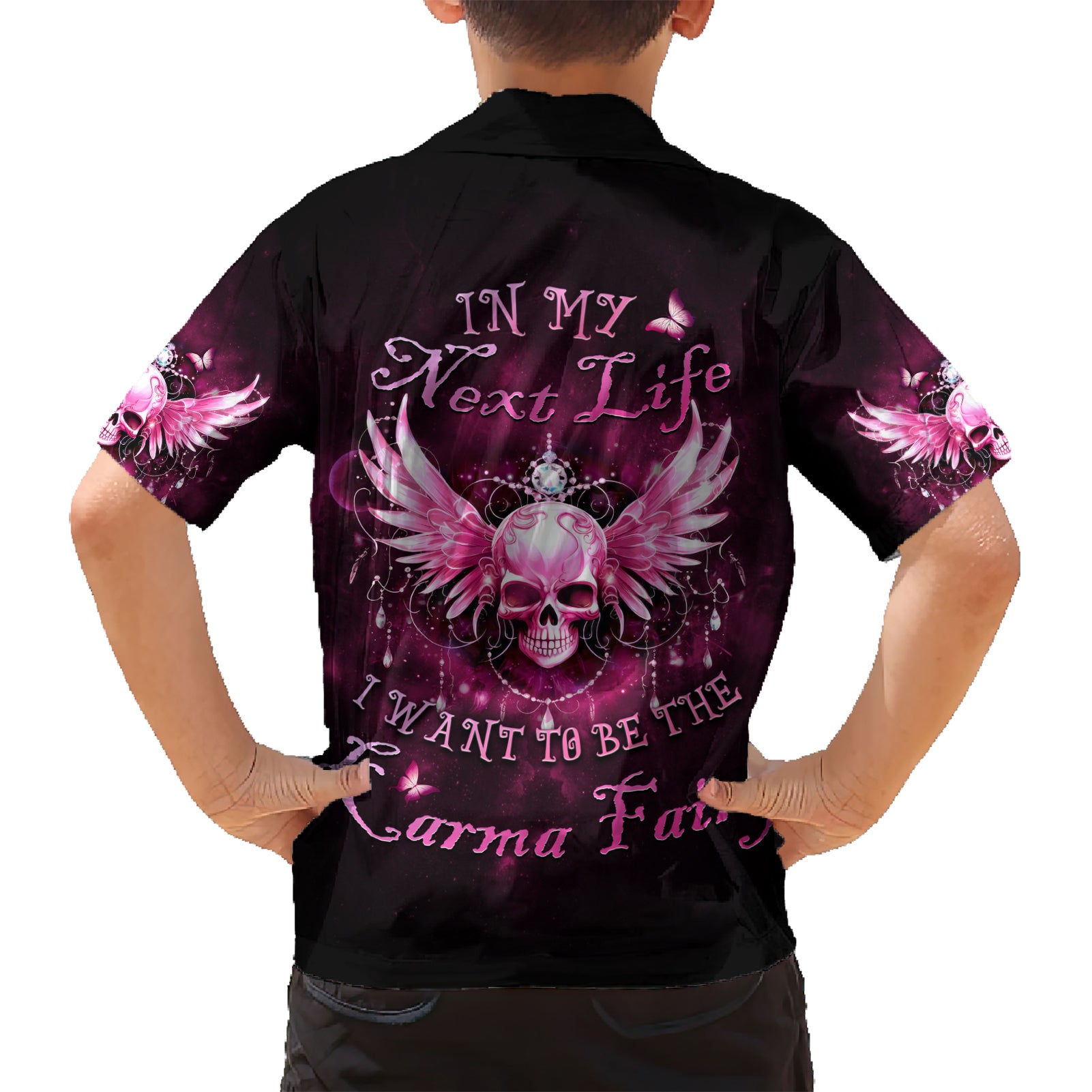 Karma Fairy Skull - In My Next Life Kid Hawaiian Shirt - Wonder Print Shop