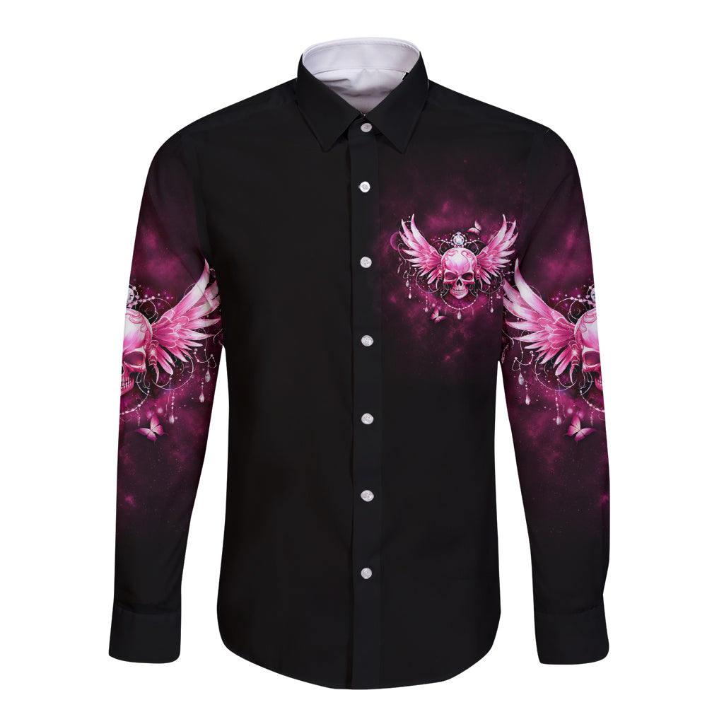 Karma Fairy Skull - In My Next Life Long Sleeve Button Shirt - Wonder Print Shop