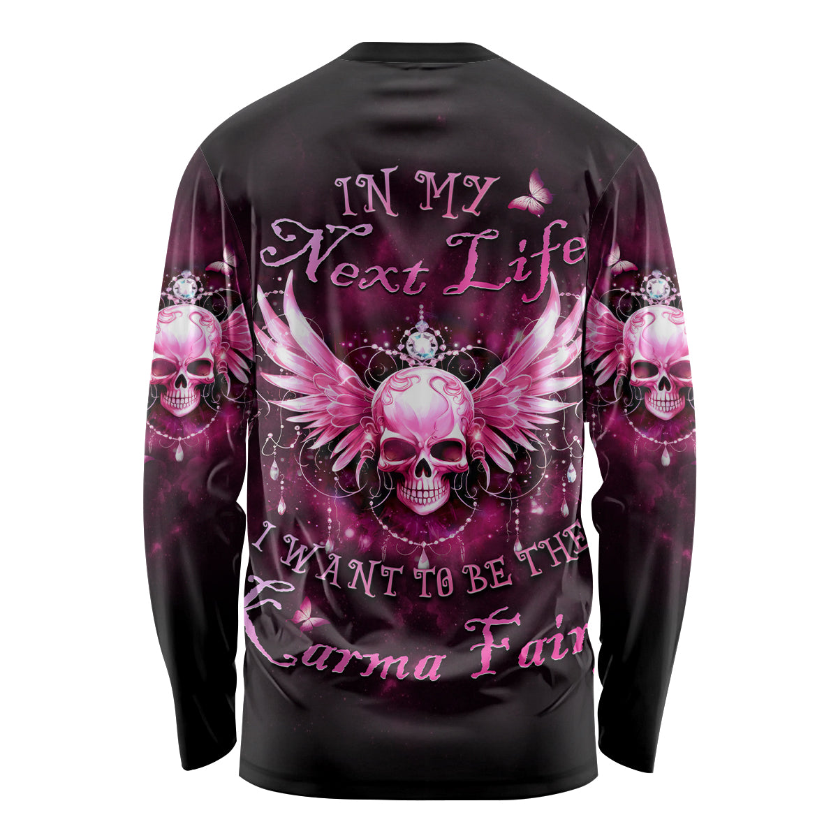 Karma Fairy Skull - In My Next Life Long Sleeve Shirt - Wonder Print Shop