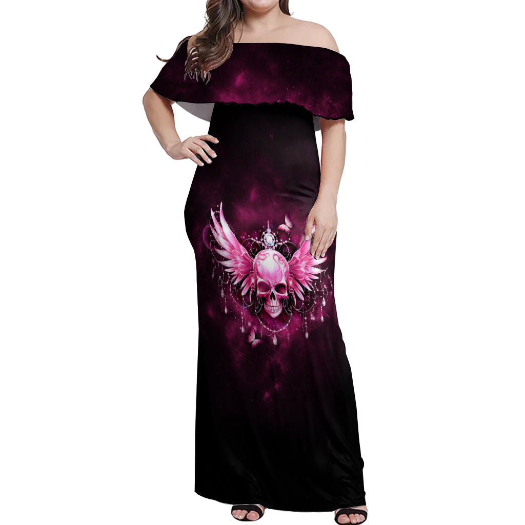 Karma Fairy Skull - In My Next Life Off Shoulder Maxi Dress - Wonder Print Shop