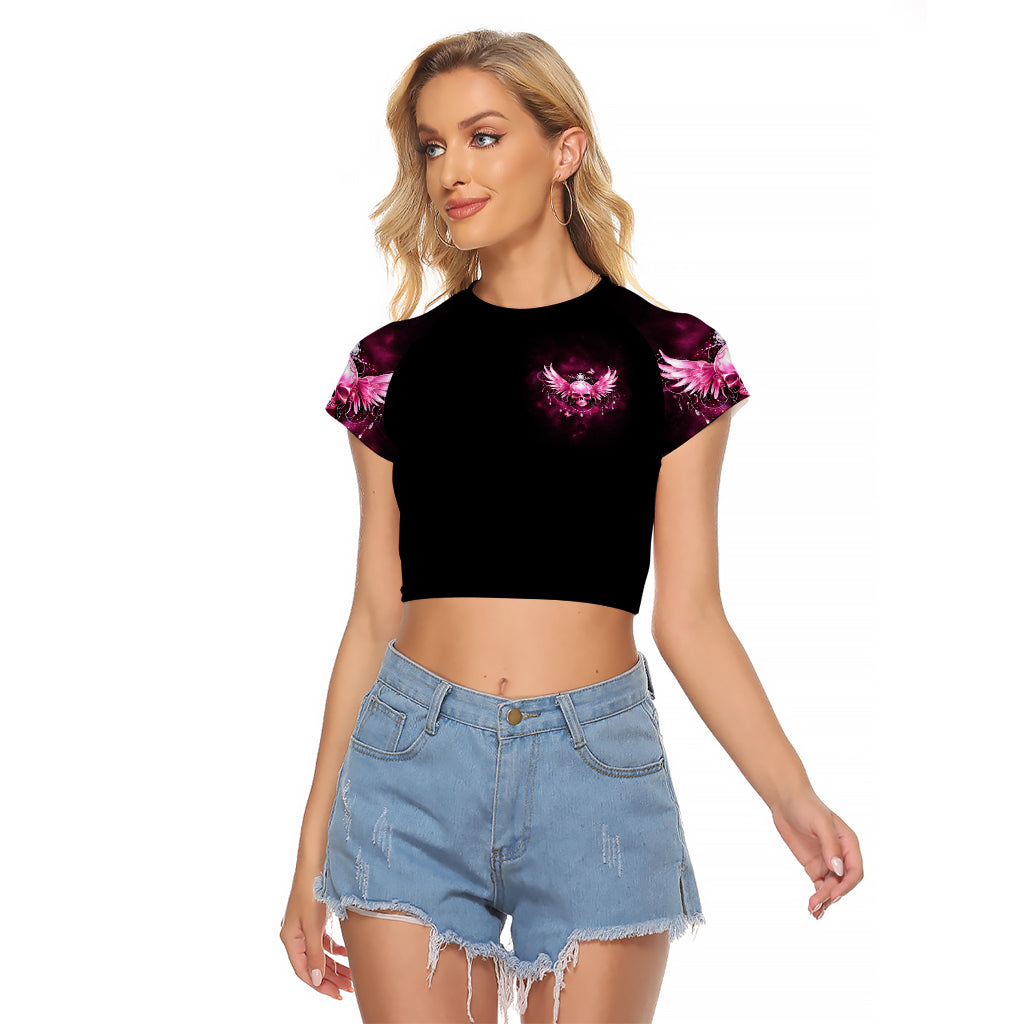 Karma Fairy Skull - In My Next Life Raglan Cropped T Shirt - Wonder Print Shop