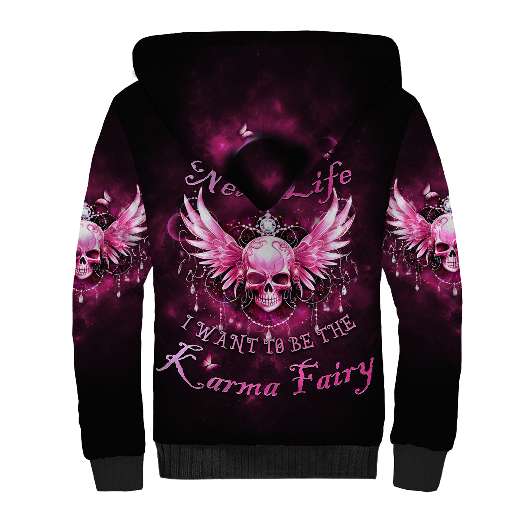Karma Fairy Skull - In My Next Life Sherpa Hoodie - Wonder Print Shop