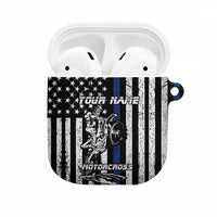 Personalized Motocross Rider AirPods Case with Splash Pattern and Dirt Bike Jump Illustration - Wonder Print Shop