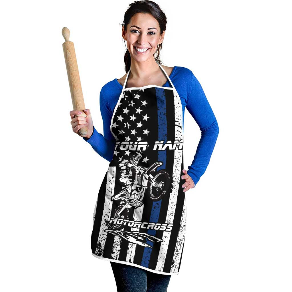 Personalized Motocross Rider Apron with Splash Pattern and Dirt Bike Jump Illustration - Wonder Print Shop