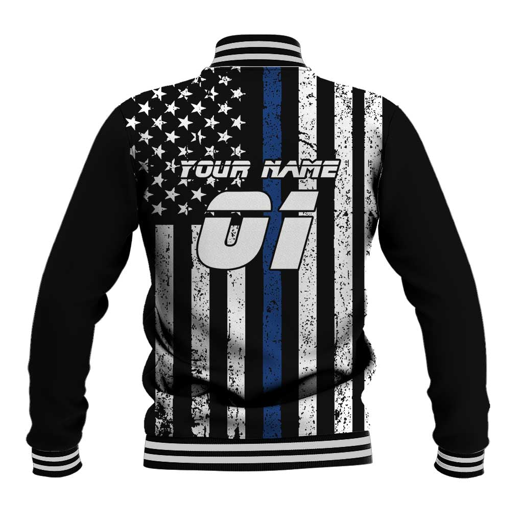Personalized Motocross Rider Baseball Jacket with Splash Pattern and Dirt Bike Jump Illustration - Wonder Print Shop