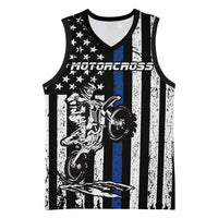 Personalized Motocross Rider Basketball Jersey with Splash Pattern and Dirt Bike Jump Illustration - Wonder Print Shop