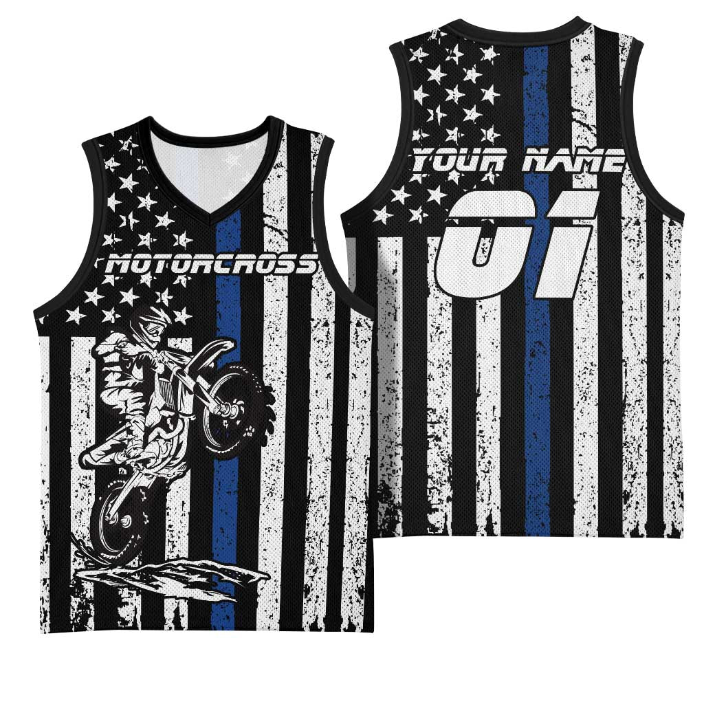 Personalized Motocross Rider Basketball Jersey with Splash Pattern and Dirt Bike Jump Illustration - Wonder Print Shop