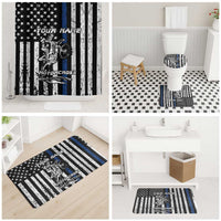 Personalized Motocross Rider Bathroom Set with Splash Pattern and Dirt Bike Jump Illustration - Wonder Print Shop