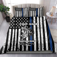 Personalized Motocross Rider Bedding Set with Splash Pattern and Dirt Bike Jump Illustration - Wonder Print Shop