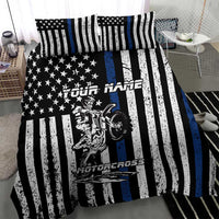 Personalized Motocross Rider Bedding Set with Splash Pattern and Dirt Bike Jump Illustration - Wonder Print Shop