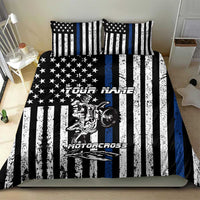 Personalized Motocross Rider Bedding Set with Splash Pattern and Dirt Bike Jump Illustration - Wonder Print Shop