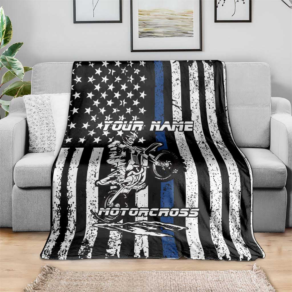 Personalized Motocross Rider Blanket with Splash Pattern and Dirt Bike Jump Illustration - Wonder Print Shop