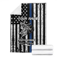 Personalized Motocross Rider Blanket with Splash Pattern and Dirt Bike Jump Illustration - Wonder Print Shop