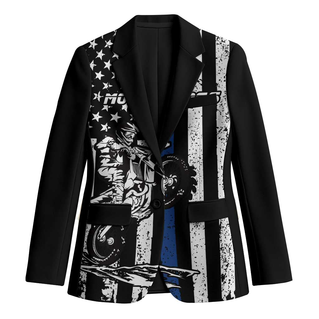 Personalized Motocross Rider Blazer with Splash Pattern and Dirt Bike Jump Illustration - Wonder Print Shop