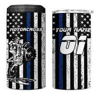 Personalized Motocross Rider 4 in 1 Can Cooler Tumbler with Splash Pattern and Dirt Bike Jump Illustration - Wonder Print Shop