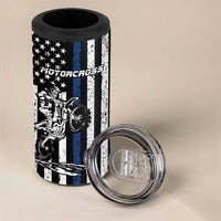 Personalized Motocross Rider 4 in 1 Can Cooler Tumbler with Splash Pattern and Dirt Bike Jump Illustration - Wonder Print Shop