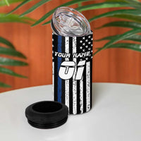 Personalized Motocross Rider 4 in 1 Can Cooler Tumbler with Splash Pattern and Dirt Bike Jump Illustration - Wonder Print Shop
