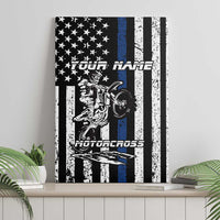Personalized Motocross Rider Canvas Wall Art with Splash Pattern and Dirt Bike Jump Illustration - Wonder Print Shop