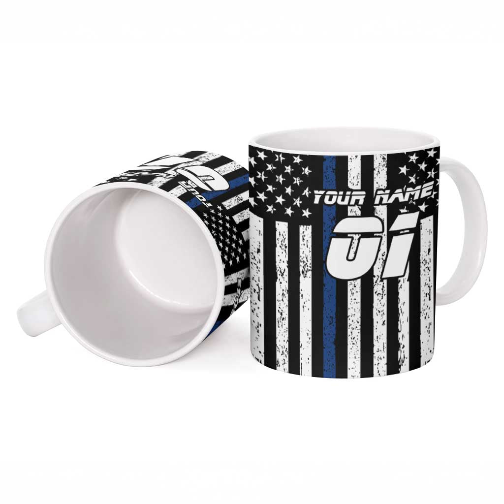 Personalized Motocross Rider Ceramic Mug with Splash Pattern and Dirt Bike Jump Illustration - Wonder Print Shop
