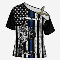 Personalized Motocross Rider Cross Shoulder Shirt with Splash Pattern and Dirt Bike Jump Illustration - Wonder Print Shop