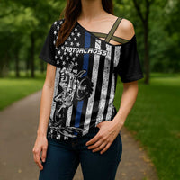 Personalized Motocross Rider Cross Shoulder Shirt with Splash Pattern and Dirt Bike Jump Illustration - Wonder Print Shop