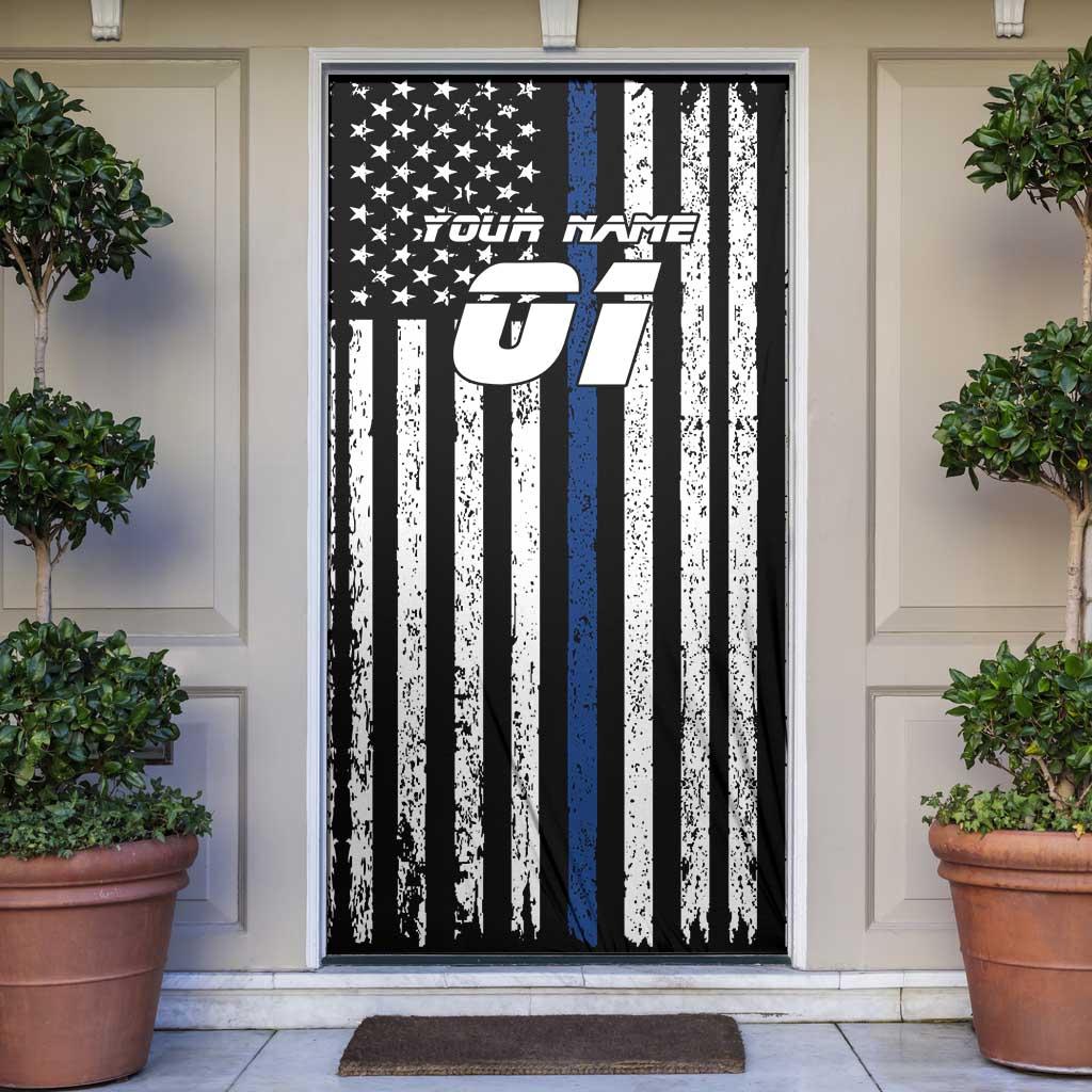 Personalized Motocross Rider Door Cover with Splash Pattern and Dirt Bike Jump Illustration - Wonder Print Shop