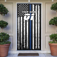 Personalized Motocross Rider Door Cover with Splash Pattern and Dirt Bike Jump Illustration - Wonder Print Shop