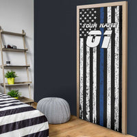 Personalized Motocross Rider Door Cover with Splash Pattern and Dirt Bike Jump Illustration - Wonder Print Shop