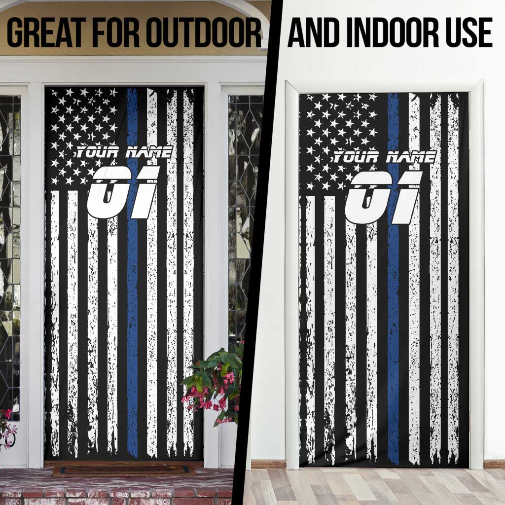 Personalized Motocross Rider Door Cover with Splash Pattern and Dirt Bike Jump Illustration - Wonder Print Shop