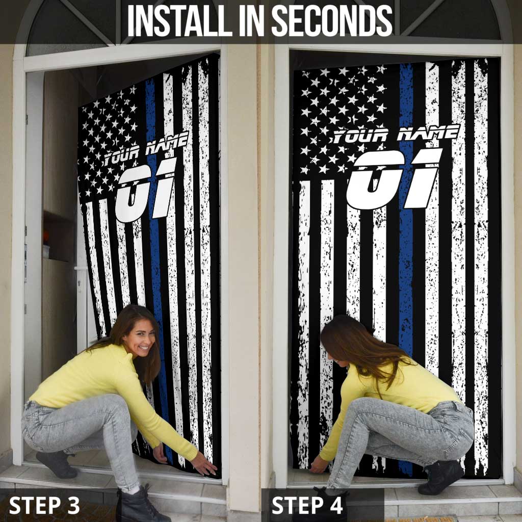 Personalized Motocross Rider Door Cover with Splash Pattern and Dirt Bike Jump Illustration - Wonder Print Shop
