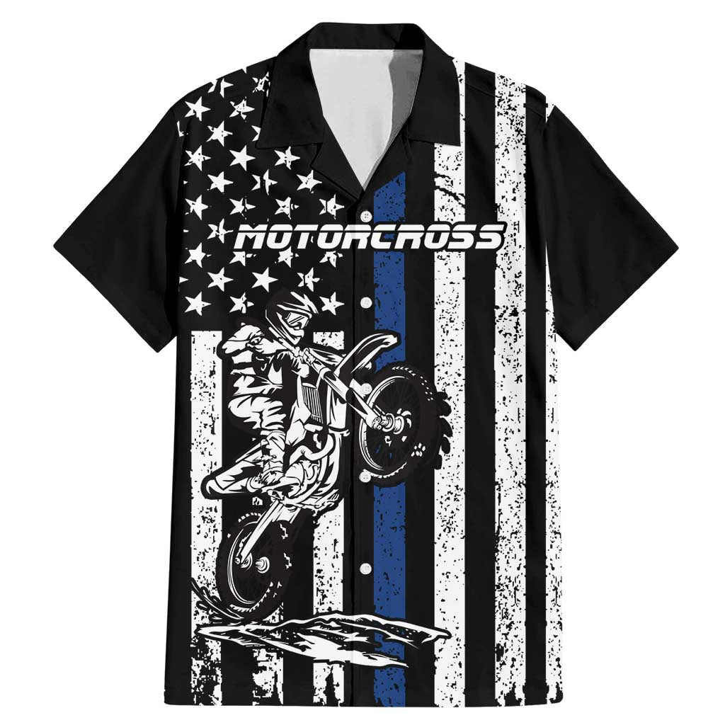 Personalized Motocross Rider Family Matching Mermaid Dress and Hawaiian Shirt with Splash Pattern and Dirt Bike Jump Illustration - Wonder Print Shop