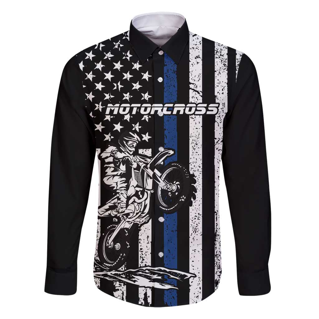 Personalized Motocross Rider Family Matching Mermaid Dress and Hawaiian Shirt with Splash Pattern and Dirt Bike Jump Illustration - Wonder Print Shop