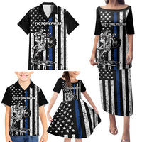 Personalized Motocross Rider Family Matching Puletasi and Hawaiian Shirt with Splash Pattern and Dirt Bike Jump Illustration - Wonder Print Shop
