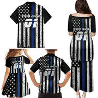 Personalized Motocross Rider Family Matching Puletasi and Hawaiian Shirt with Splash Pattern and Dirt Bike Jump Illustration - Wonder Print Shop