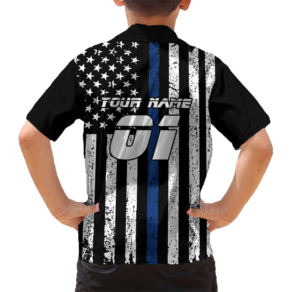Personalized Motocross Rider Family Matching Short Sleeve Bodycon Dress and Hawaiian Shirt with Splash Pattern and Dirt Bike Jump Illustration - Wonder Print Shop