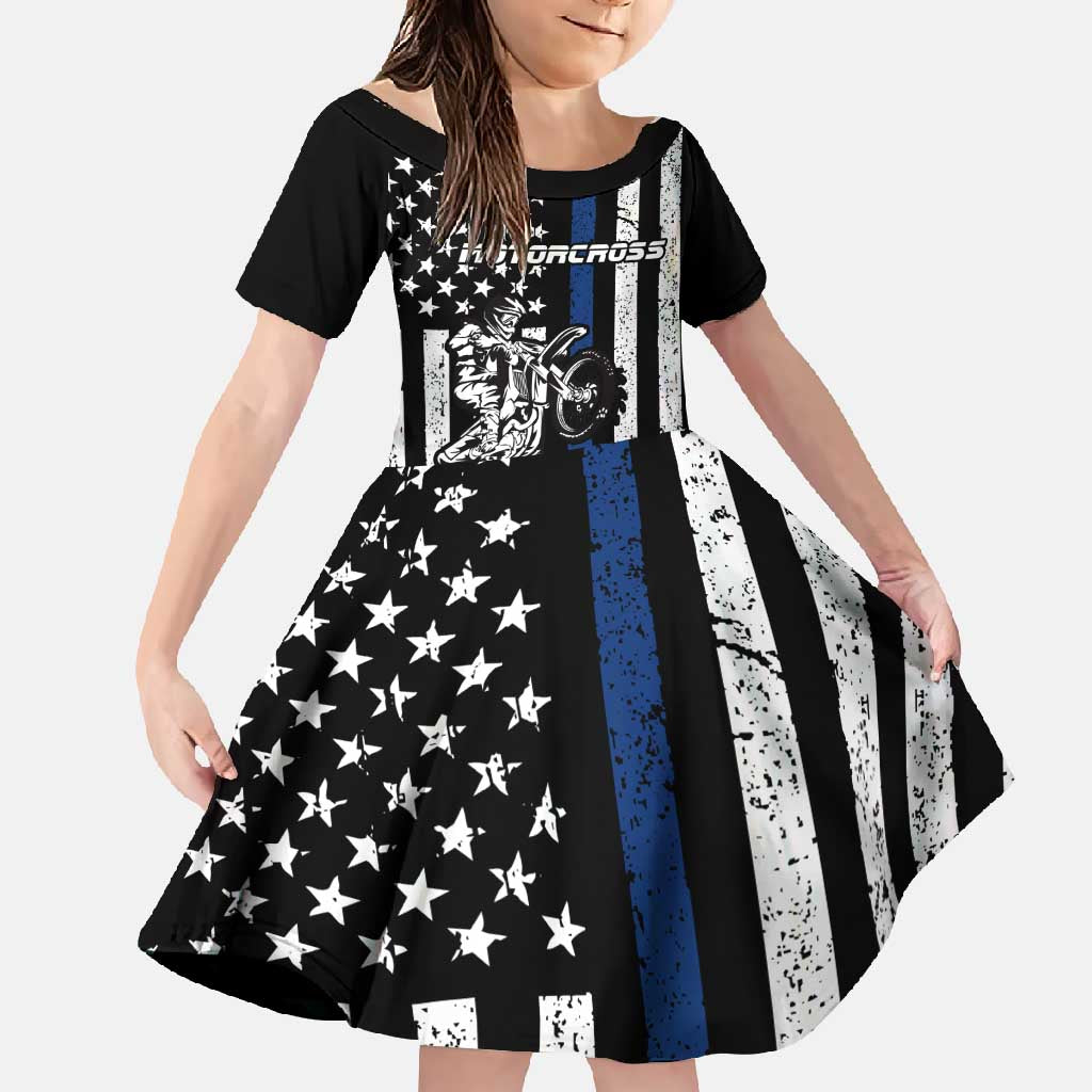 Personalized Motocross Rider Family Matching Short Sleeve Bodycon Dress and Hawaiian Shirt with Splash Pattern and Dirt Bike Jump Illustration - Wonder Print Shop