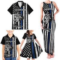 Personalized Motocross Rider Family Matching Tank Maxi Dress and Hawaiian Shirt with Splash Pattern and Dirt Bike Jump Illustration - Wonder Print Shop