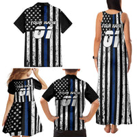 Personalized Motocross Rider Family Matching Tank Maxi Dress and Hawaiian Shirt with Splash Pattern and Dirt Bike Jump Illustration - Wonder Print Shop