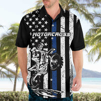 Personalized Motocross Rider Hawaiian Shirt with Splash Pattern and Dirt Bike Jump Illustration - Wonder Print Shop
