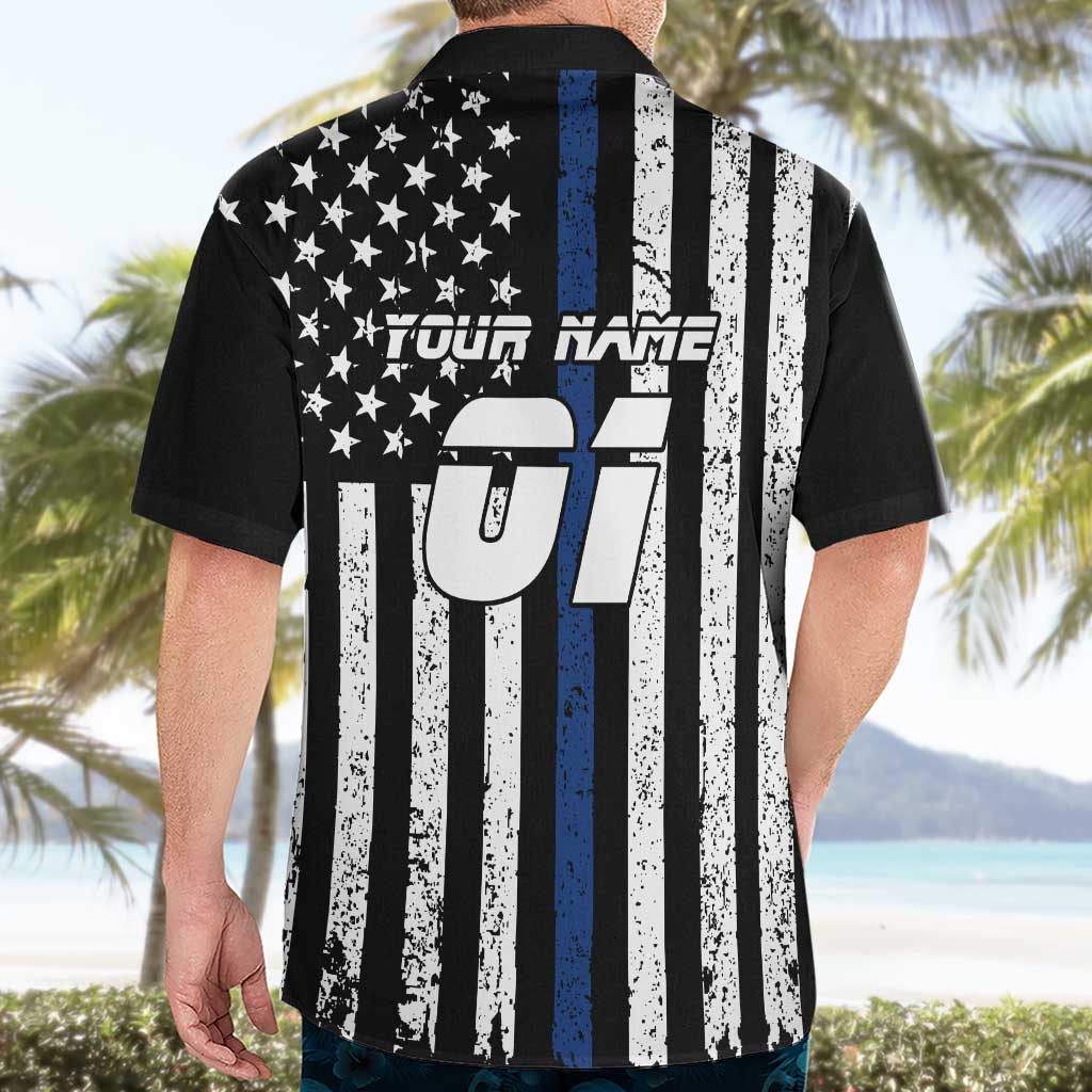 Personalized Motocross Rider Hawaiian Shirt with Splash Pattern and Dirt Bike Jump Illustration - Wonder Print Shop