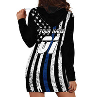 Personalized Motocross Rider Hoodie Dress with Splash Pattern and Dirt Bike Jump Illustration - Wonder Print Shop