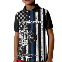 Personalized Motocross Rider Kid Polo Shirt with Splash Pattern and Dirt Bike Jump Illustration - Wonder Print Shop