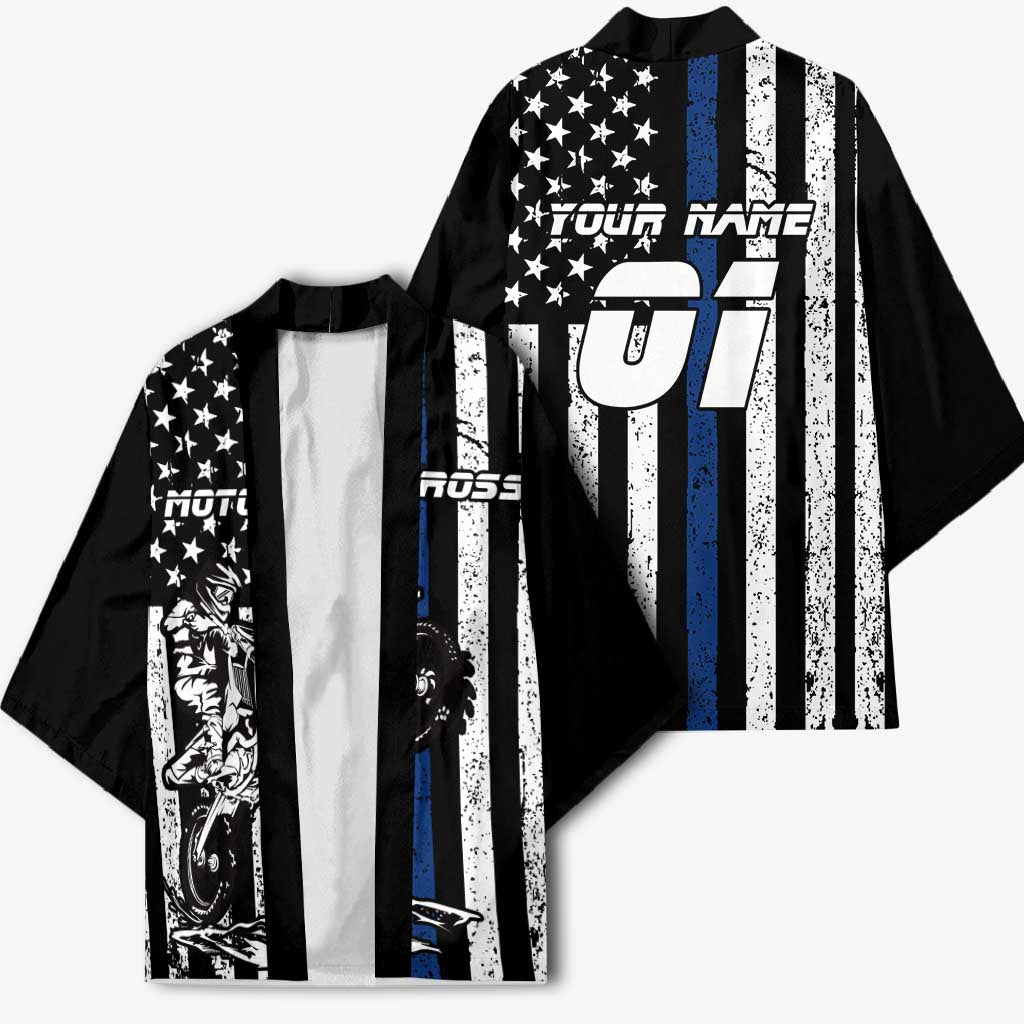 Personalized Motocross Rider Kimono with Splash Pattern and Dirt Bike Jump Illustration - Wonder Print Shop