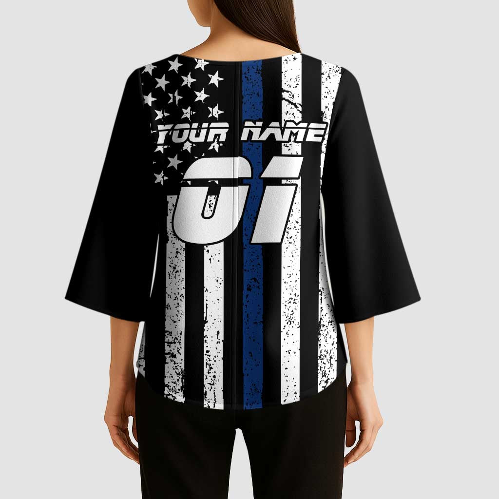 Personalized Motocross Rider Kimono Sleeve Blouse with Splash Pattern and Dirt Bike Jump Illustration - Wonder Print Shop