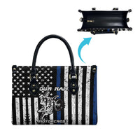 Personalized Motocross Rider Leather Bag with Splash Pattern and Dirt Bike Jump Illustration - Wonder Print Shop