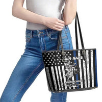 Personalized Motocross Rider Leather Tote Bag with Splash Pattern and Dirt Bike Jump Illustration - Wonder Print Shop