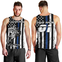 Personalized Motocross Rider Men Tank Top with Splash Pattern and Dirt Bike Jump Illustration - Wonder Print Shop